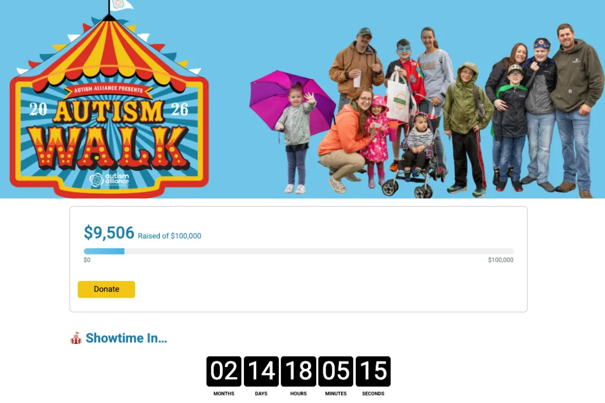 Autism Walk event website