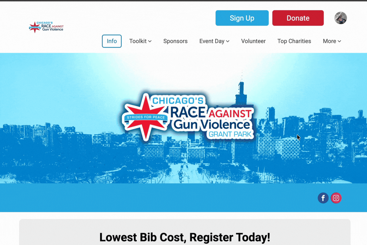 Chicago's Race Against Gun Violence Menu.gif