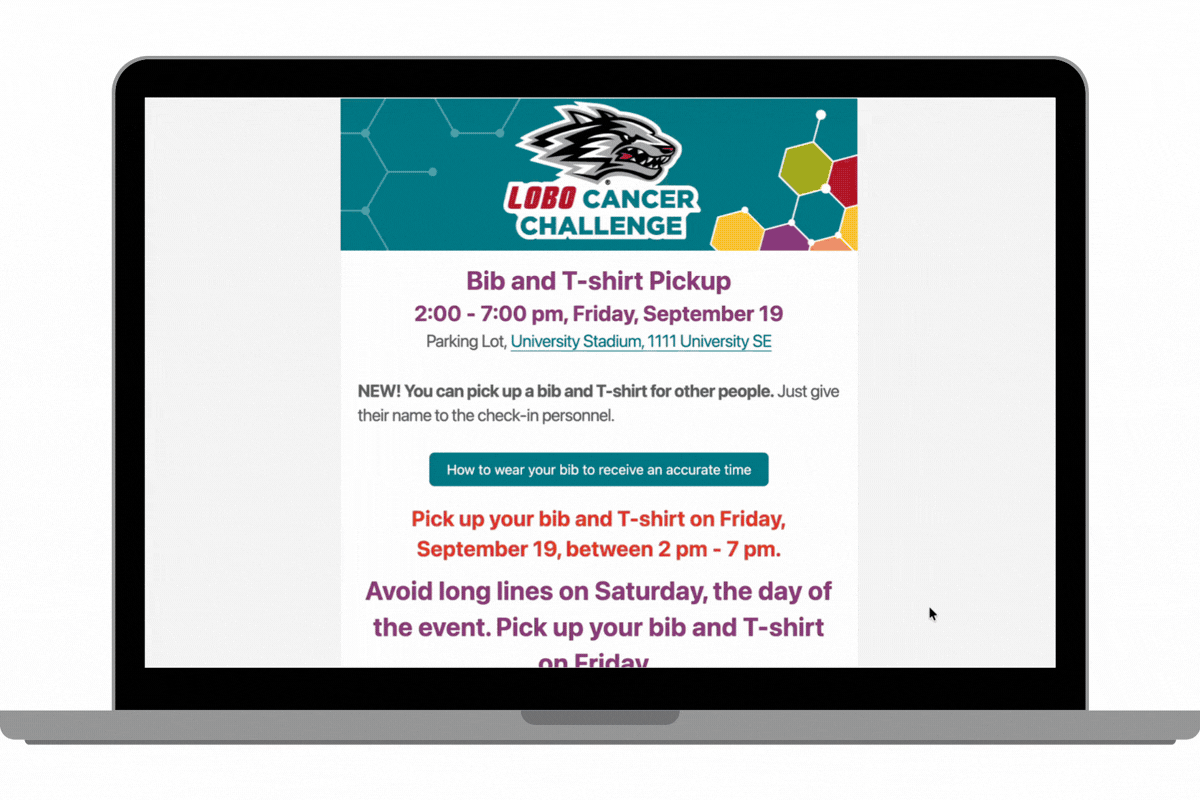 Lobo Cancer Challenge email example