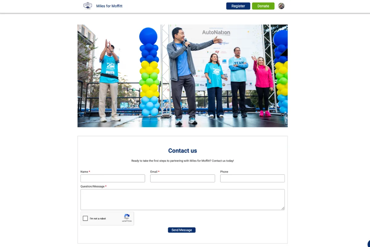 Miles for Moffitt contact form