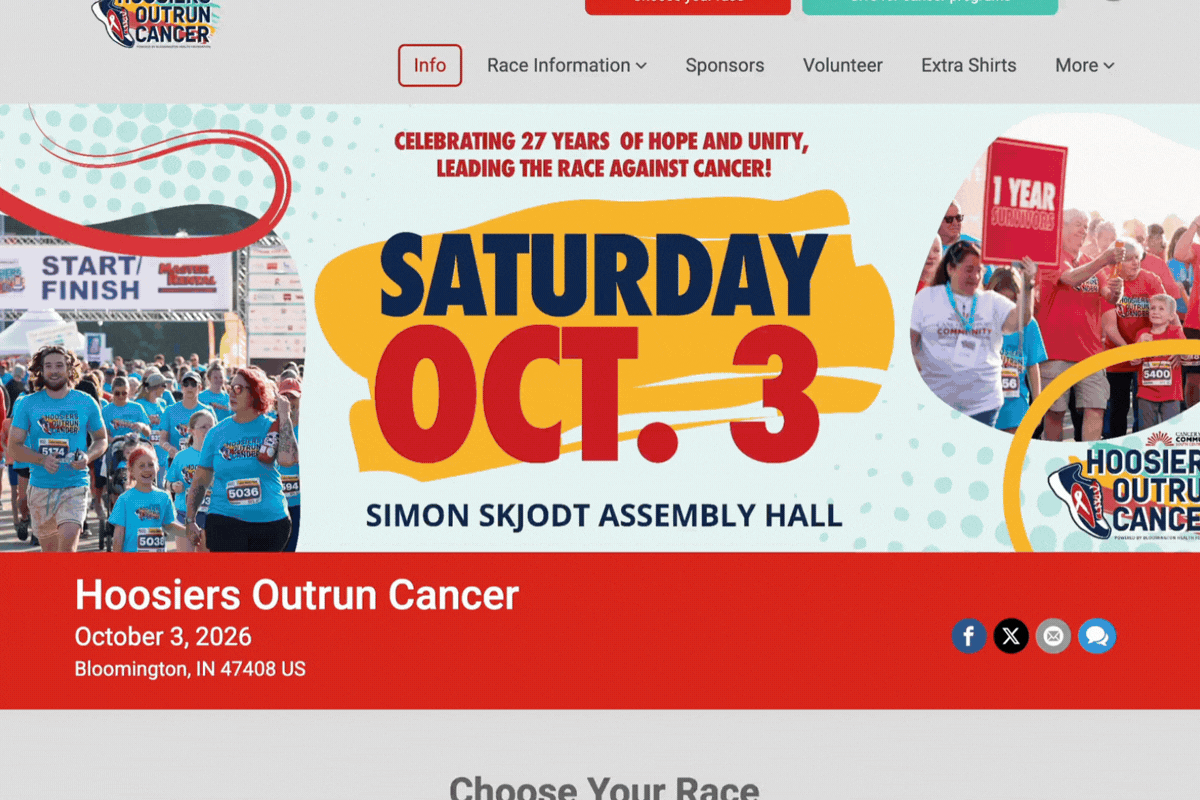 Hoosiers Outrun Cancer event website