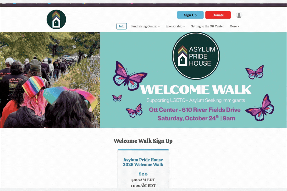 Welcome Walk event page