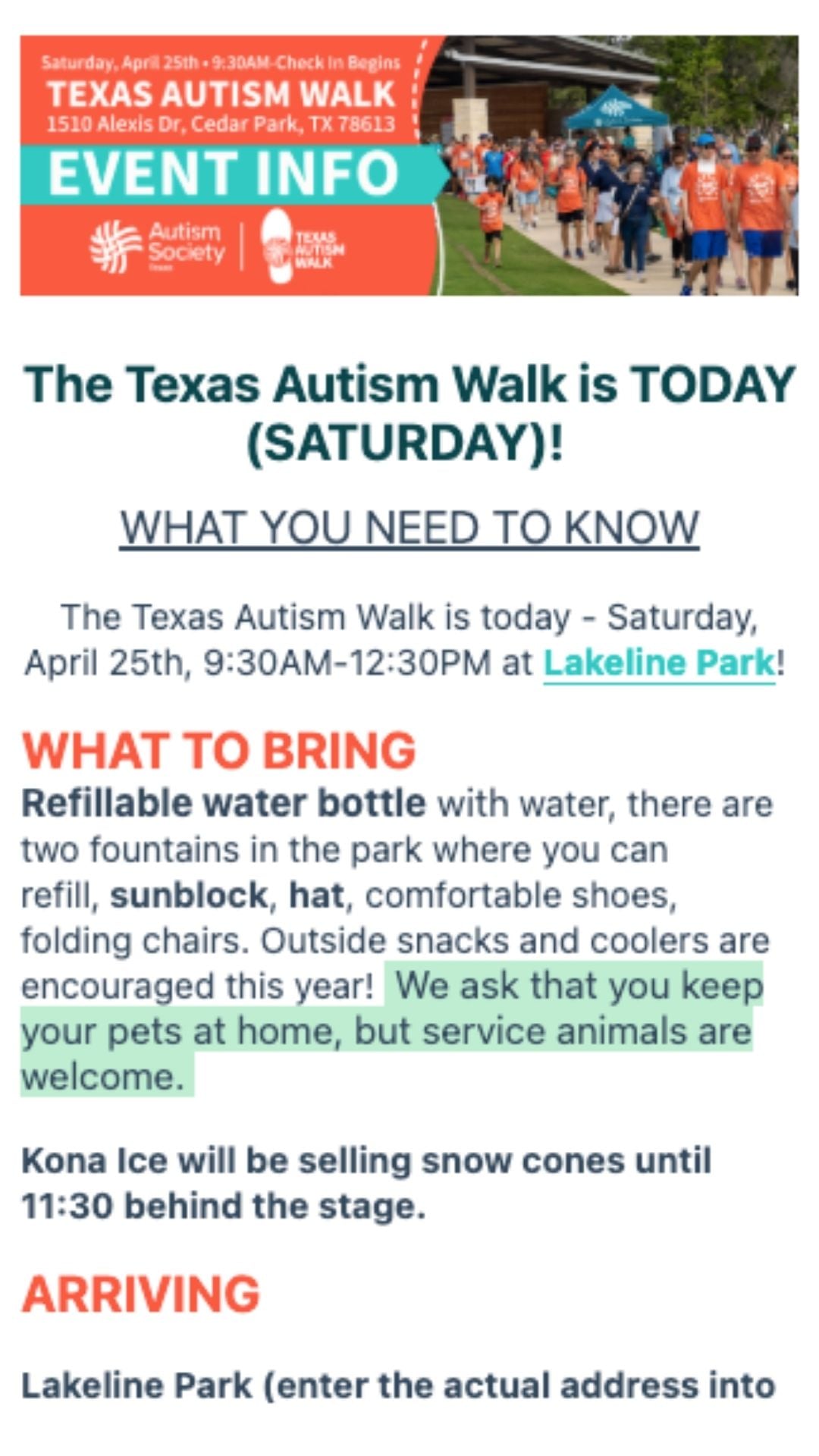 Autism Society of Texas email